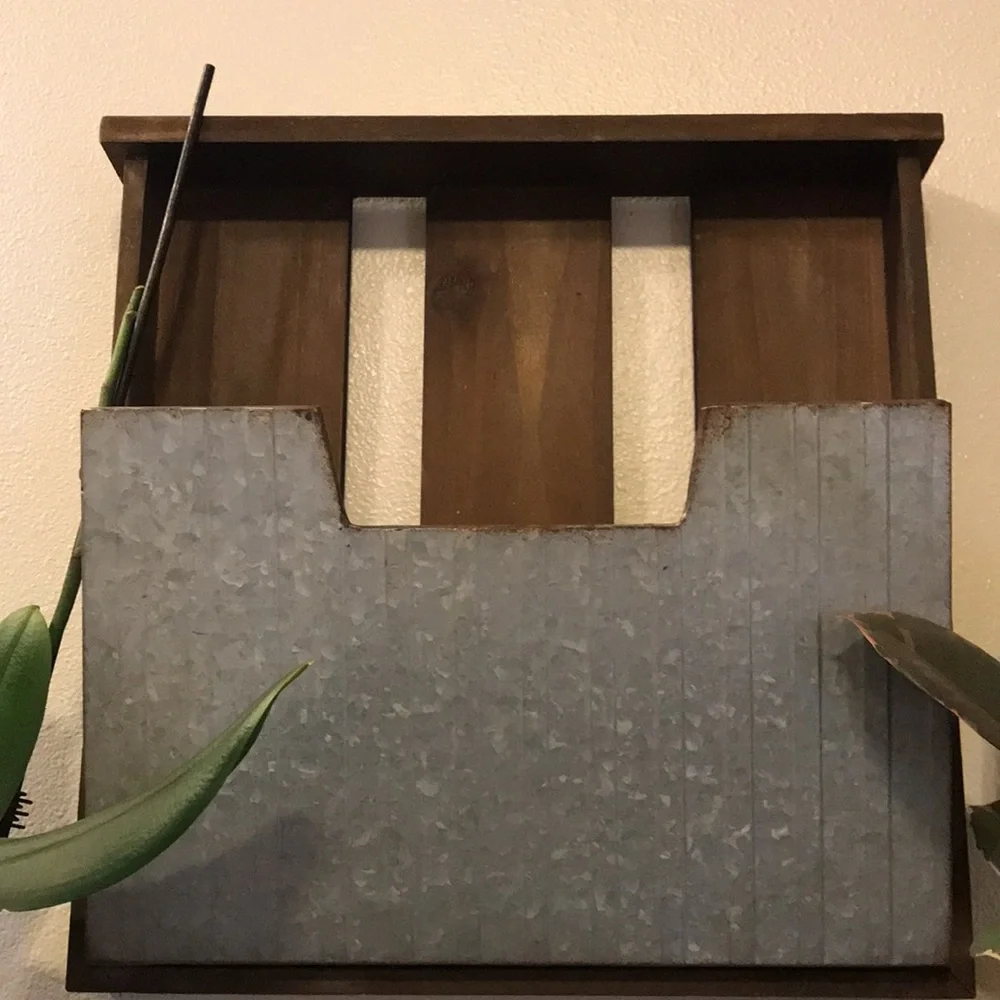 NWT Natural Galvanized Wall Pocket 13x 14